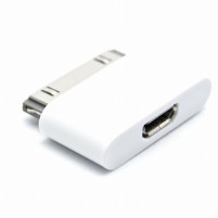 Адаптер Micro USB към Apple iPhone 4 / Apple iPhone 4s бял